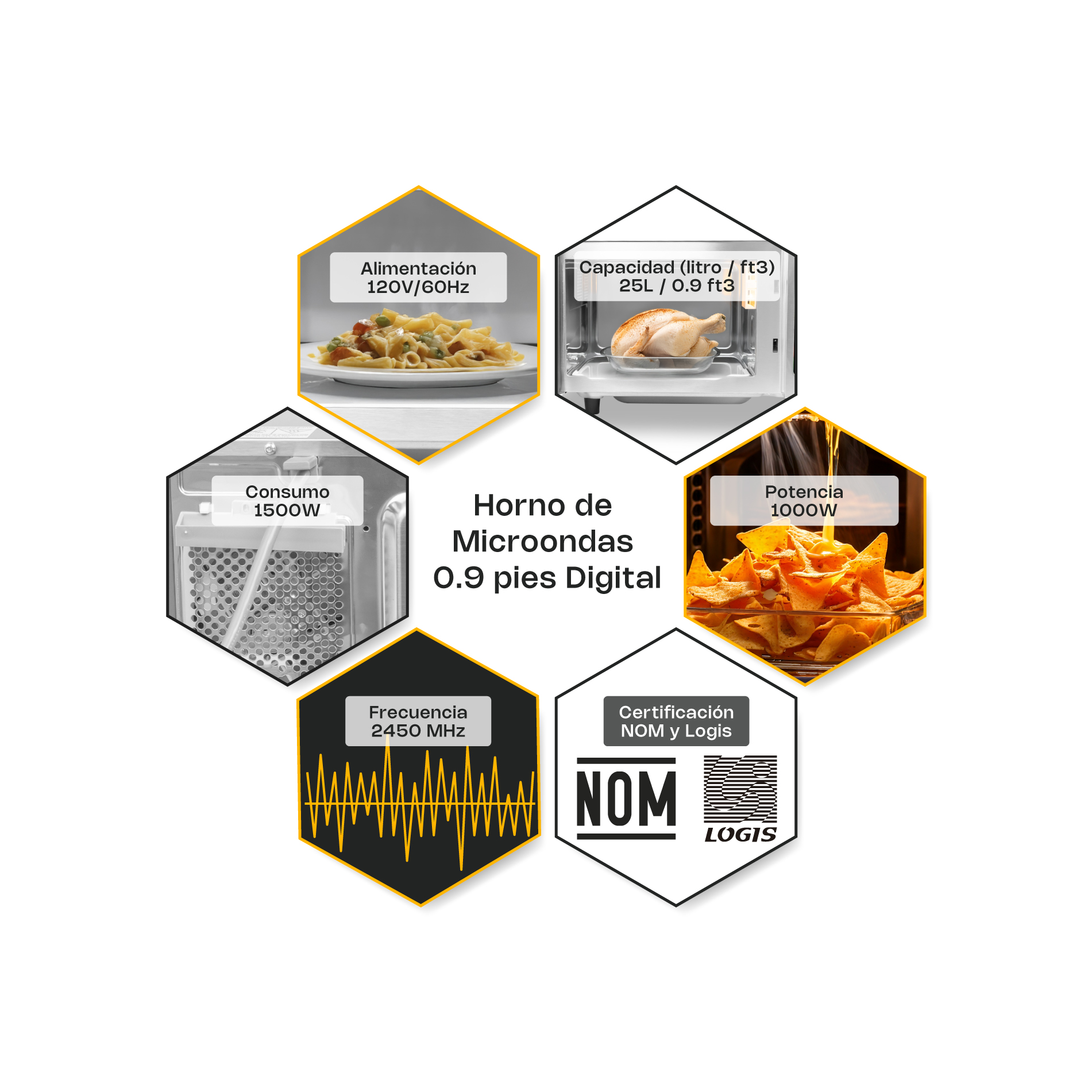 Horno de Microondas Digital 0.9 pies