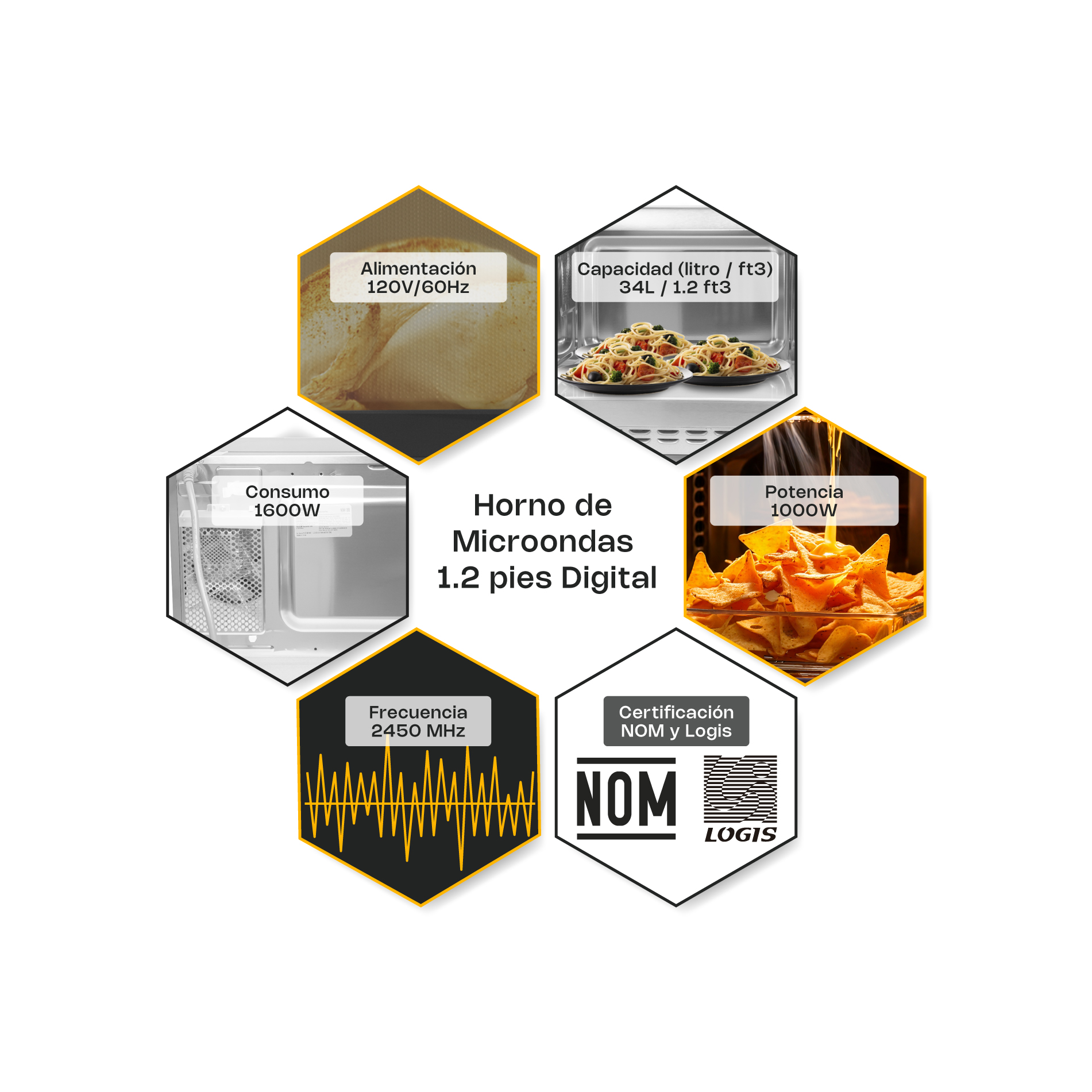 Horno de Microondas Digital 1.2 pies