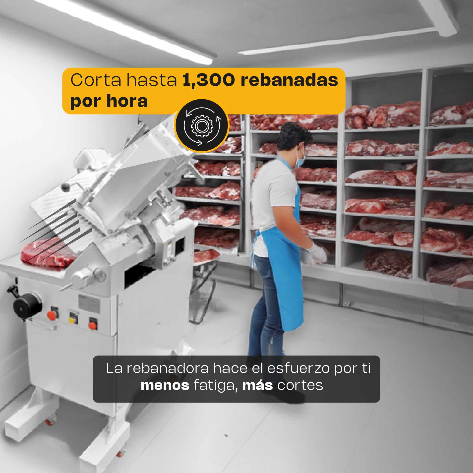 Rebanadora Automática para Carne Semi Congelada 363 mm