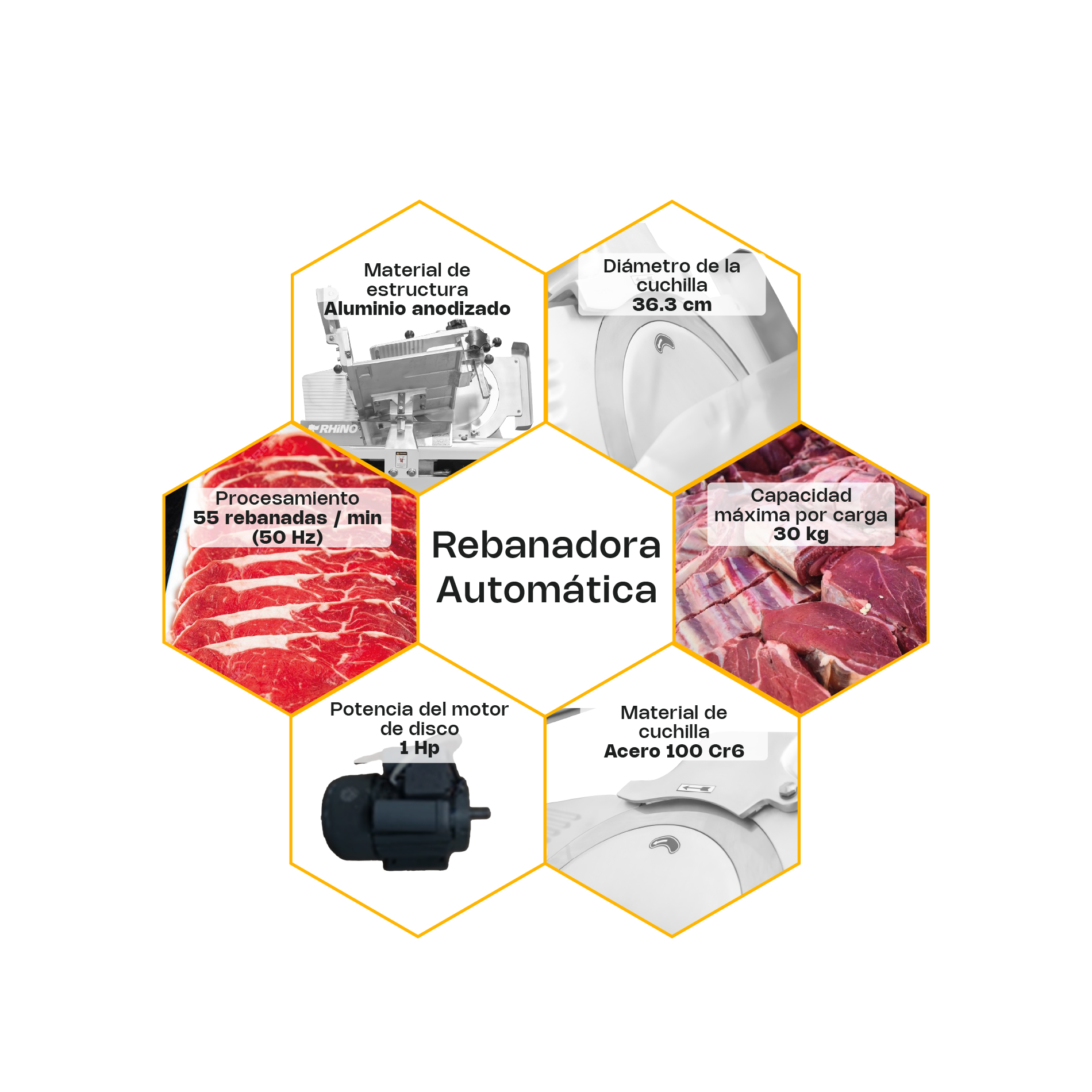 Rebanadora Automática para Carne Semi Congelada 363 mm