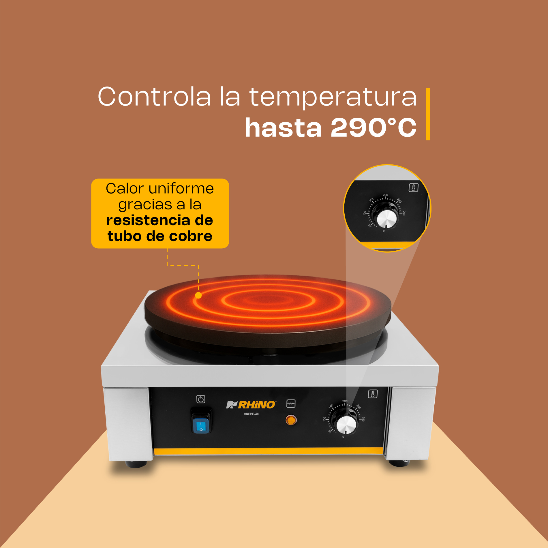 Crepera Eléctrica 2,000 W