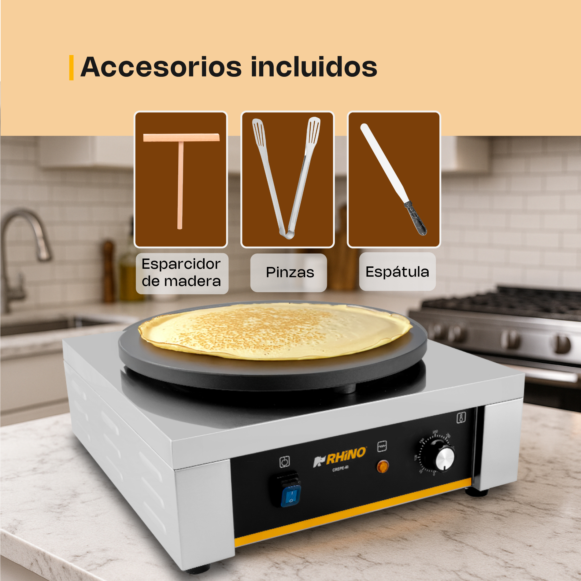 Crepera Eléctrica 2,000 W