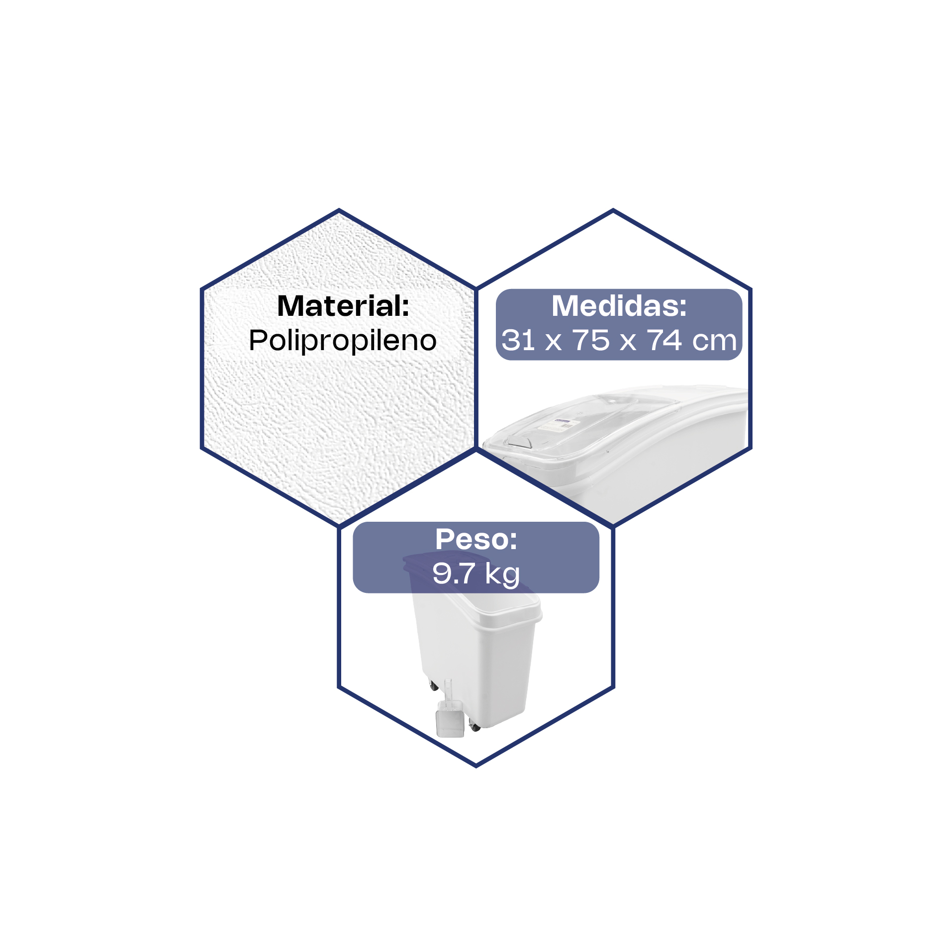 Almacenador para Granos Tipo Estante 79 L