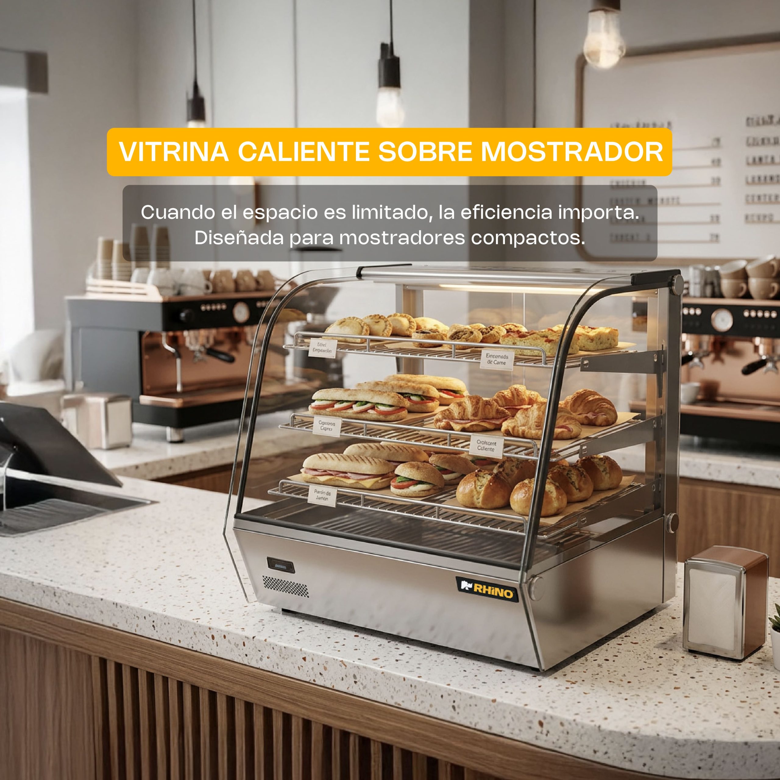 Vitrina Caliente sobre Mostrador 120 L