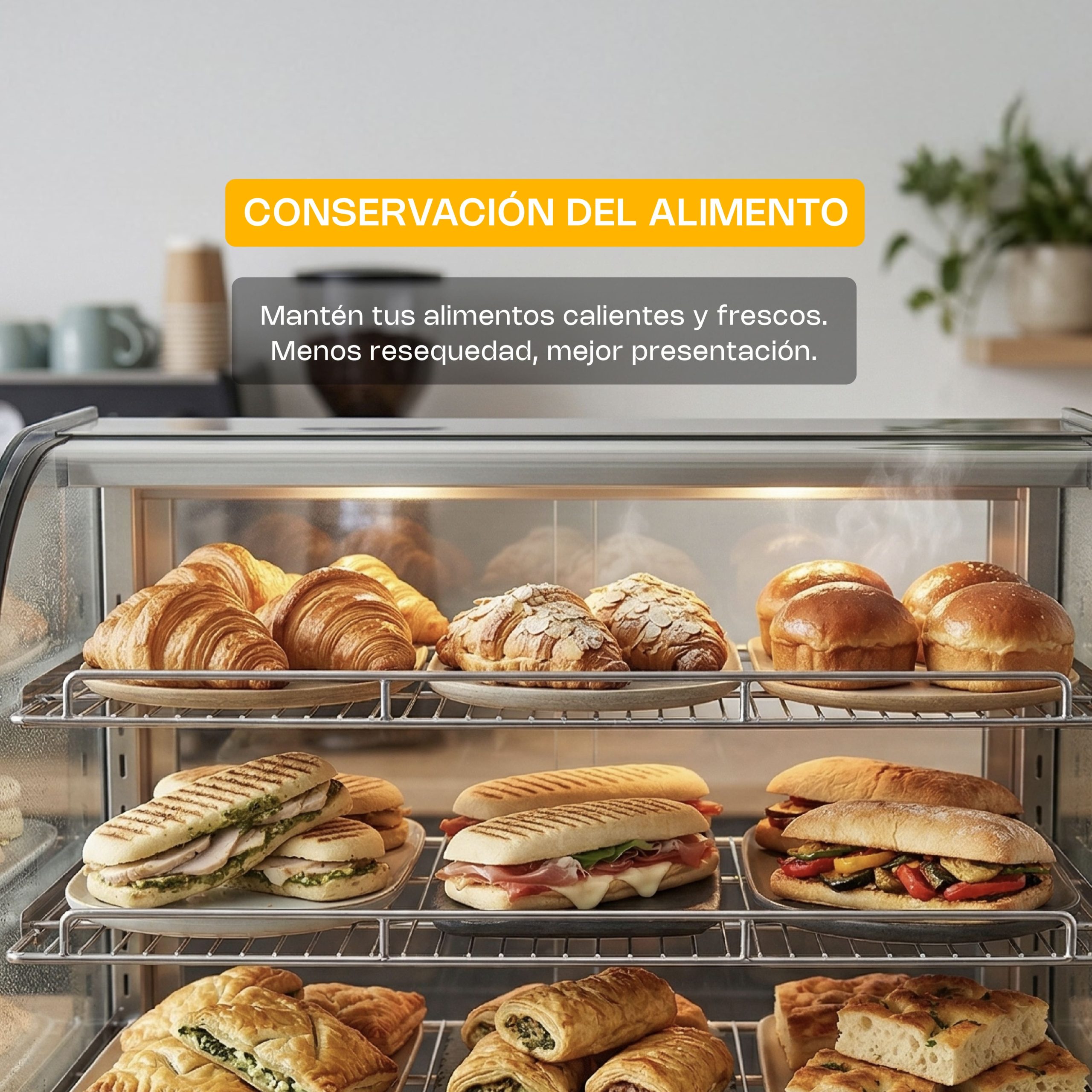 Vitrina Caliente sobre Mostrador 120 L