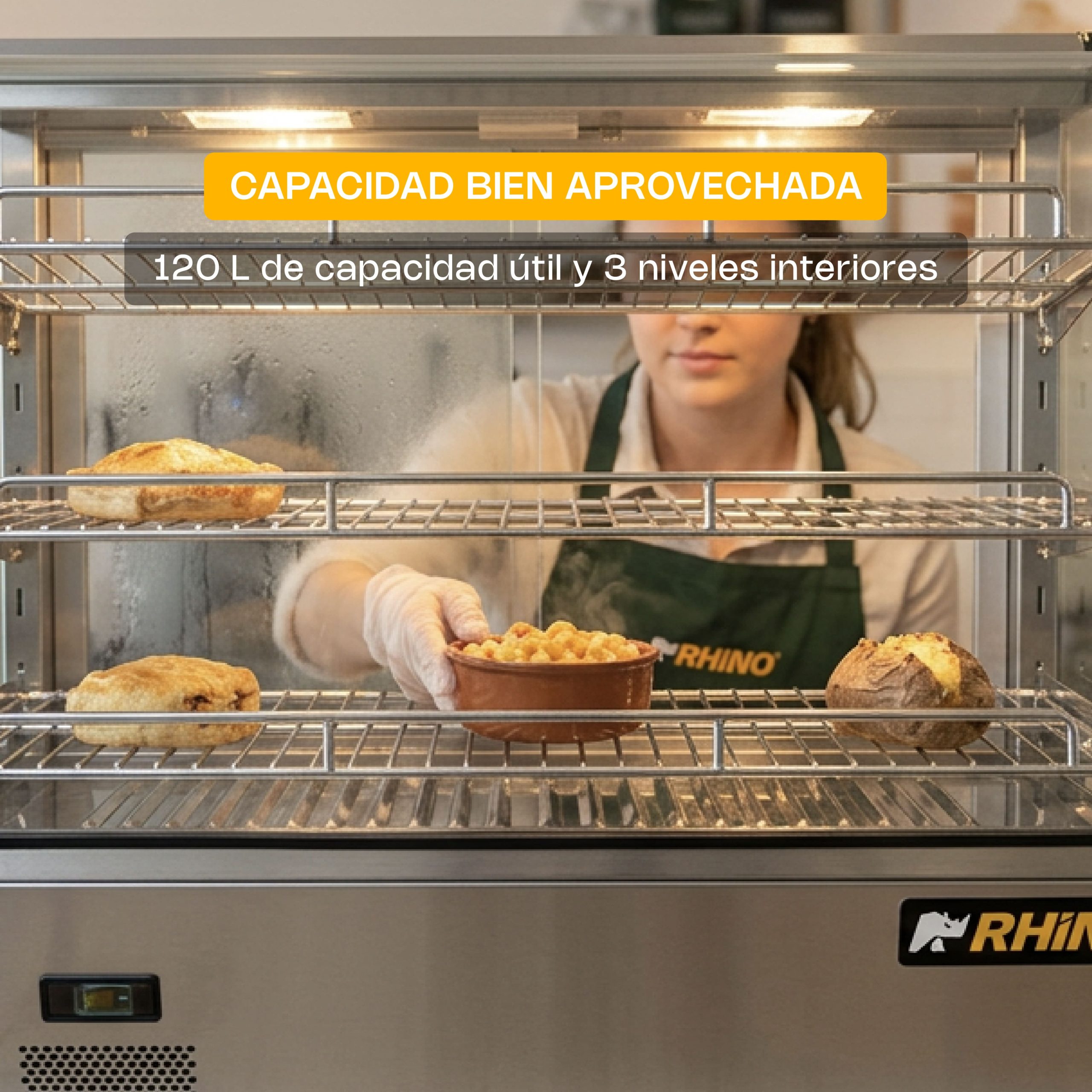 Vitrina Caliente sobre Mostrador 120 L