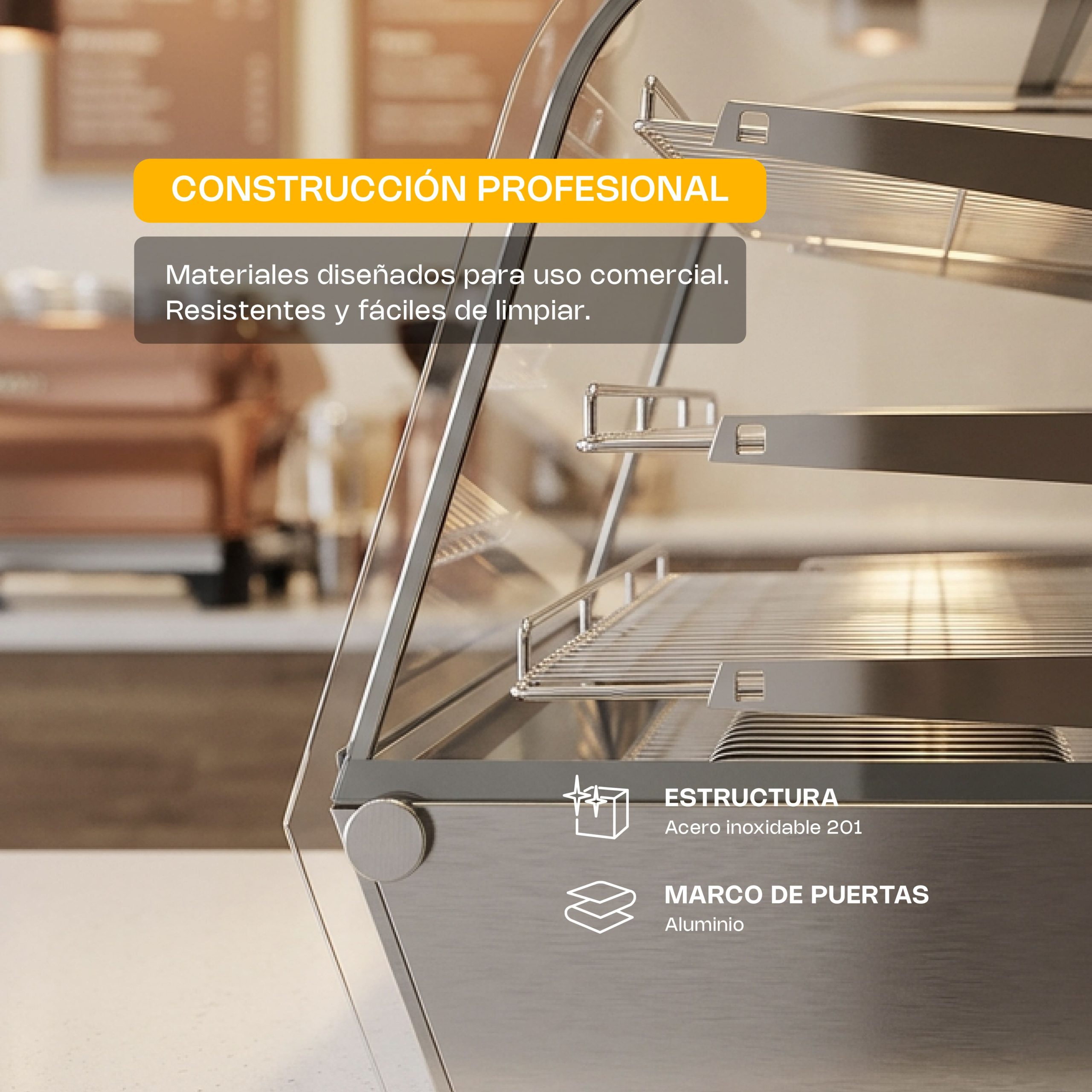 Vitrina Caliente sobre Mostrador 120 L