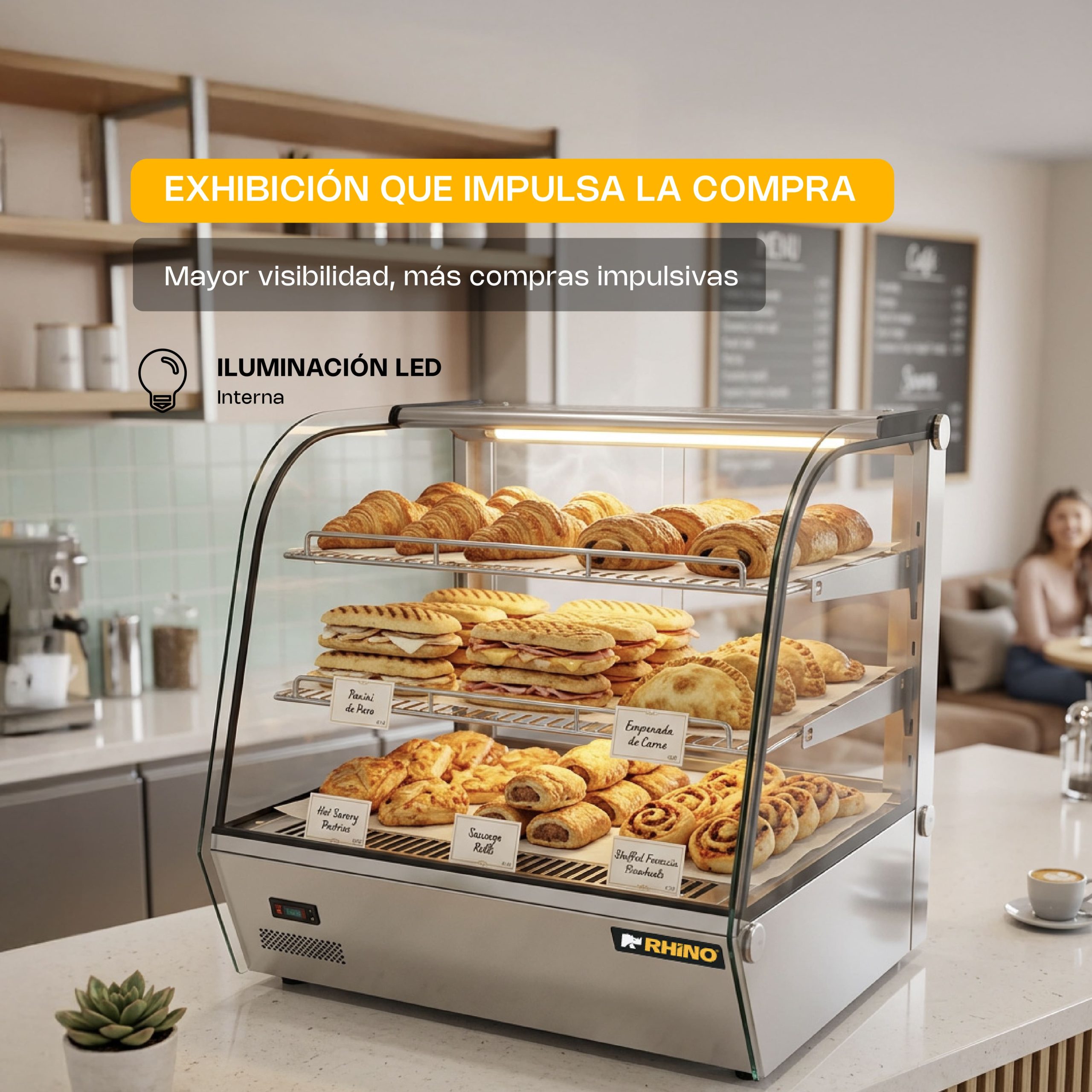 Vitrina Caliente sobre Mostrador 120 L