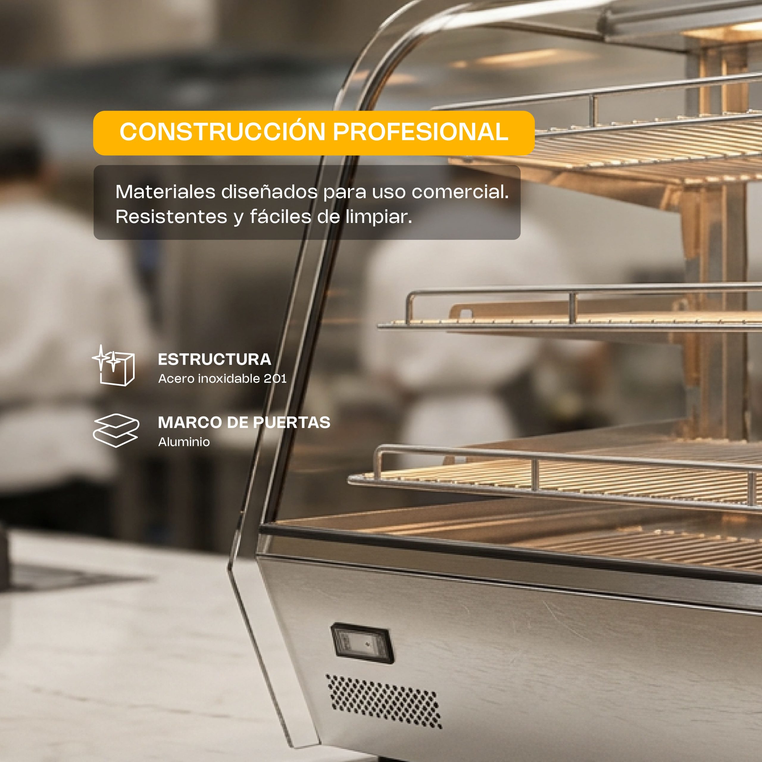 Vitrina Caliente sobre Mostrador 160L