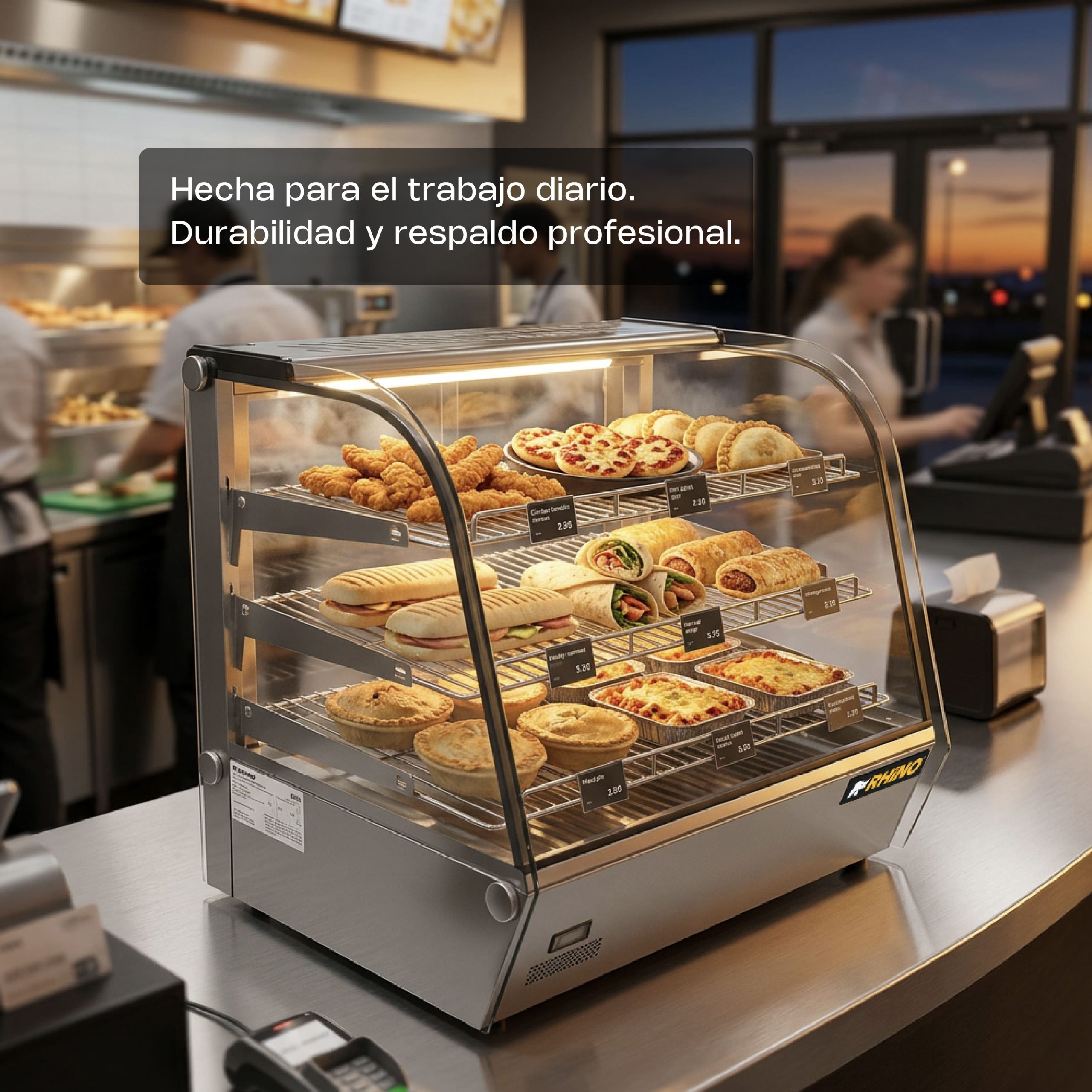 Vitrina Caliente sobre Mostrador 160L