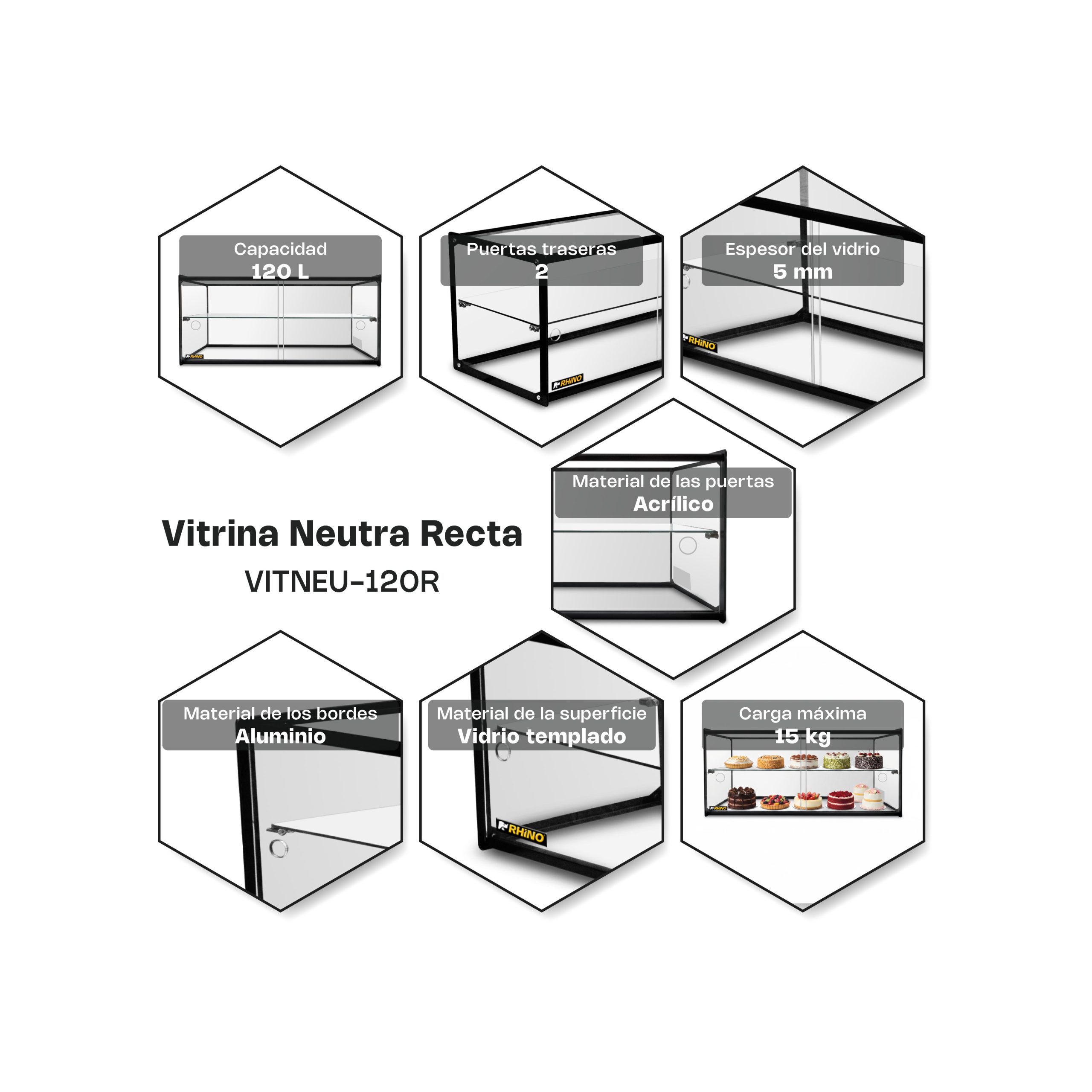 Vitrina Neutra Recta 120 L
