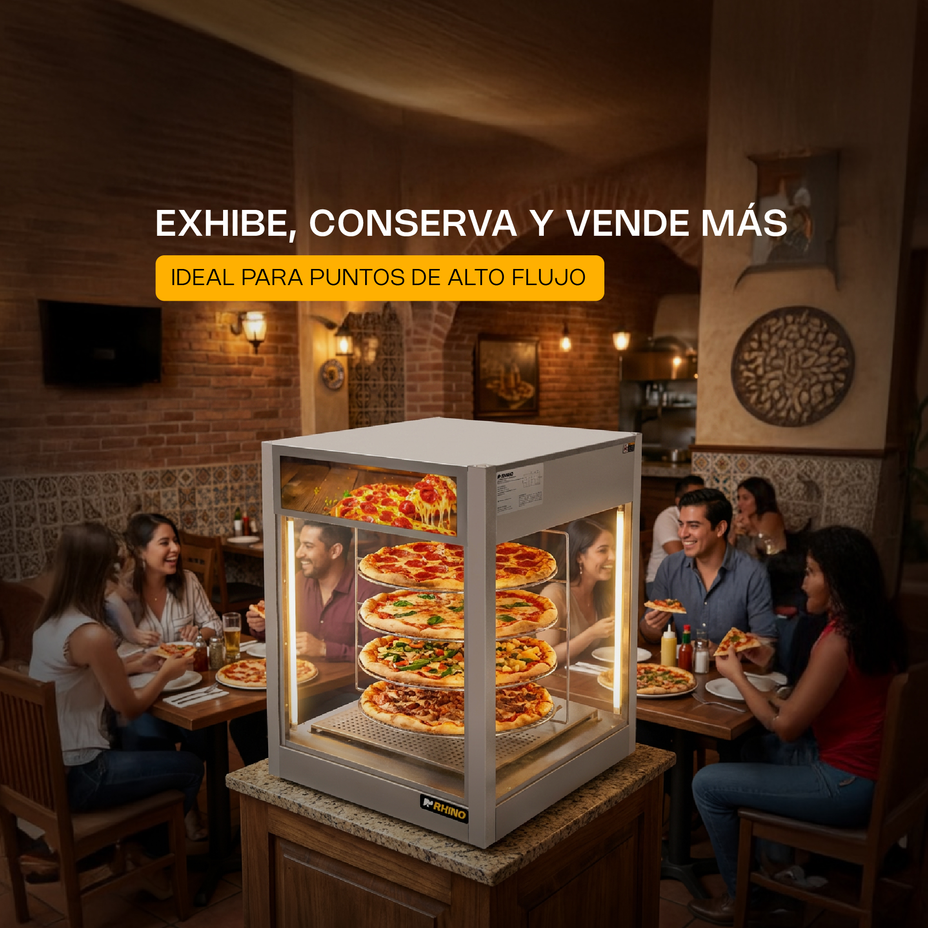 Vitrina Calentadora de Pizza 177L