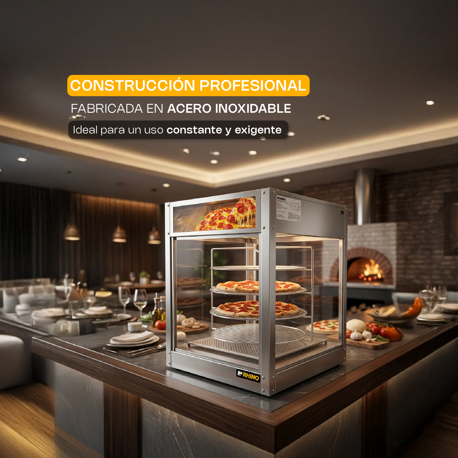 Vitrina Calentadora de Pizza 177L