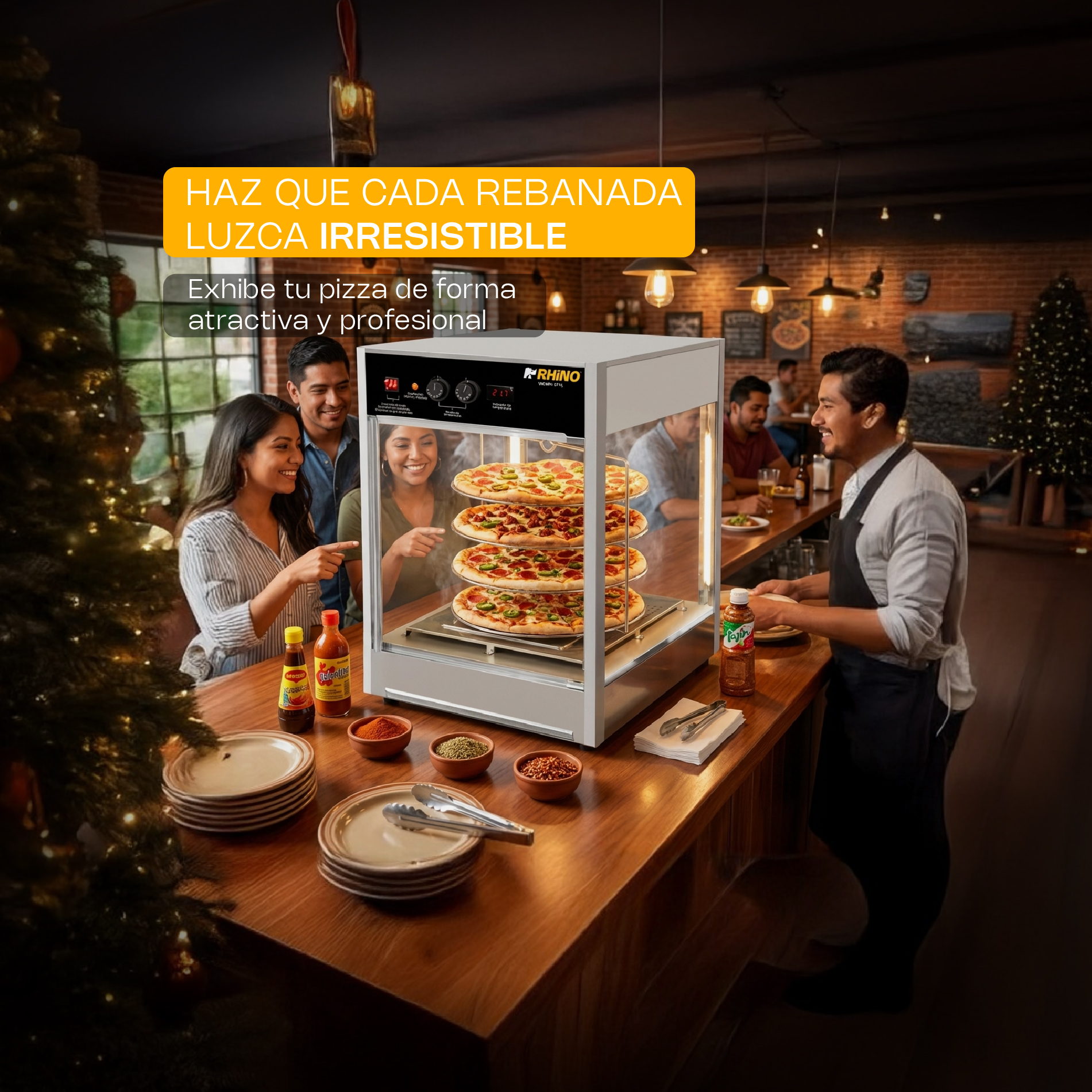 Vitrina Calentadora de Pizza 177L