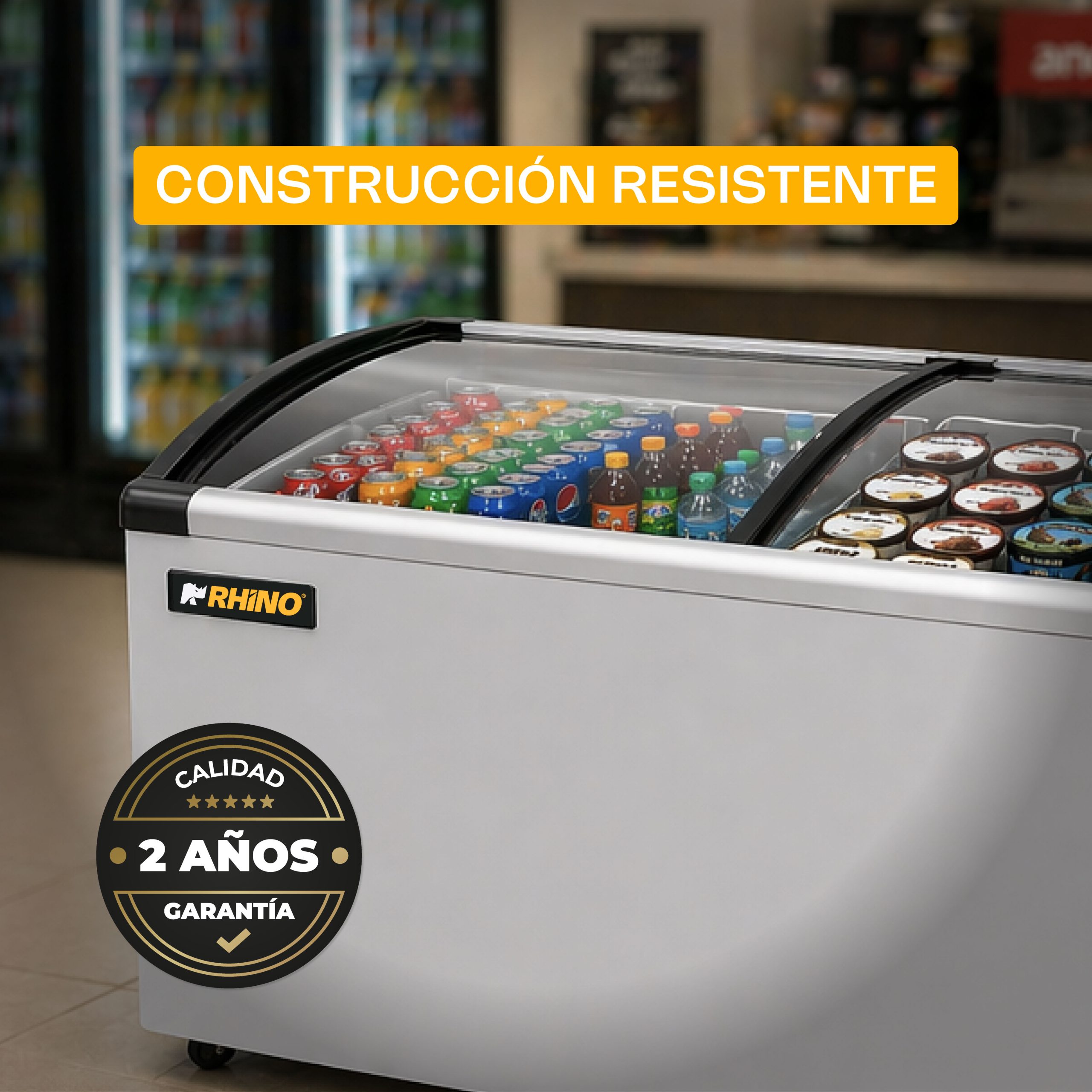 Congelador Tapa de Cristal Curvo 10 pies