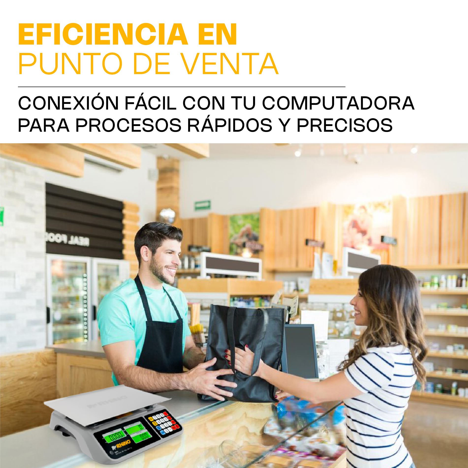 Báscula Electrónica Multifunciones con Puerto USB 60 kg