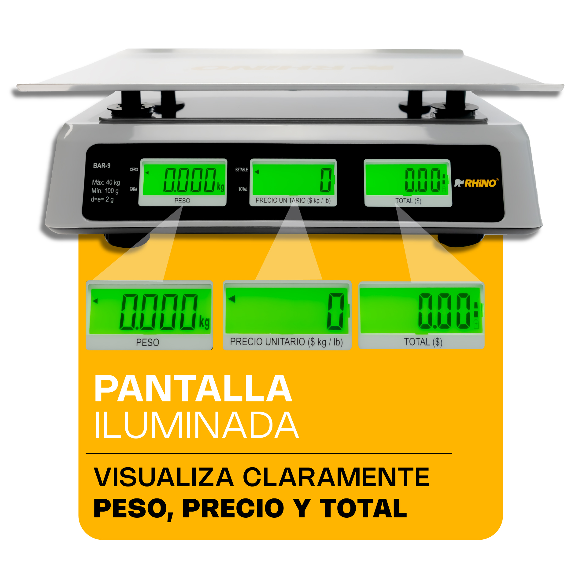 Báscula Electrónica Multifunciones con Puerto USB 40 kg
