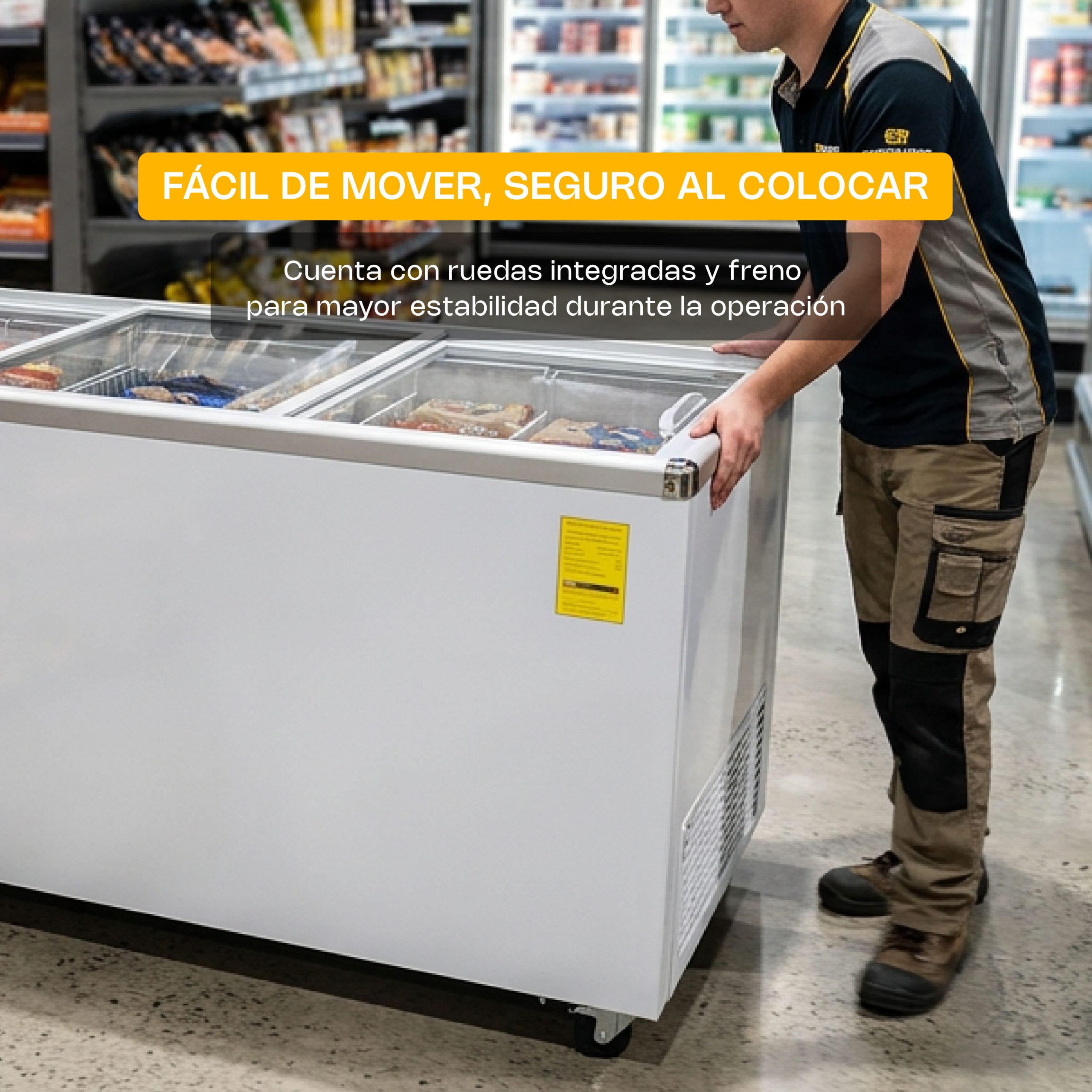 Congelador Tapa de Cristal Plano